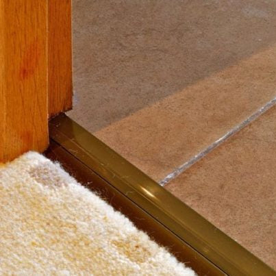 Posh door threshold, universal applications, on carpet to carpet